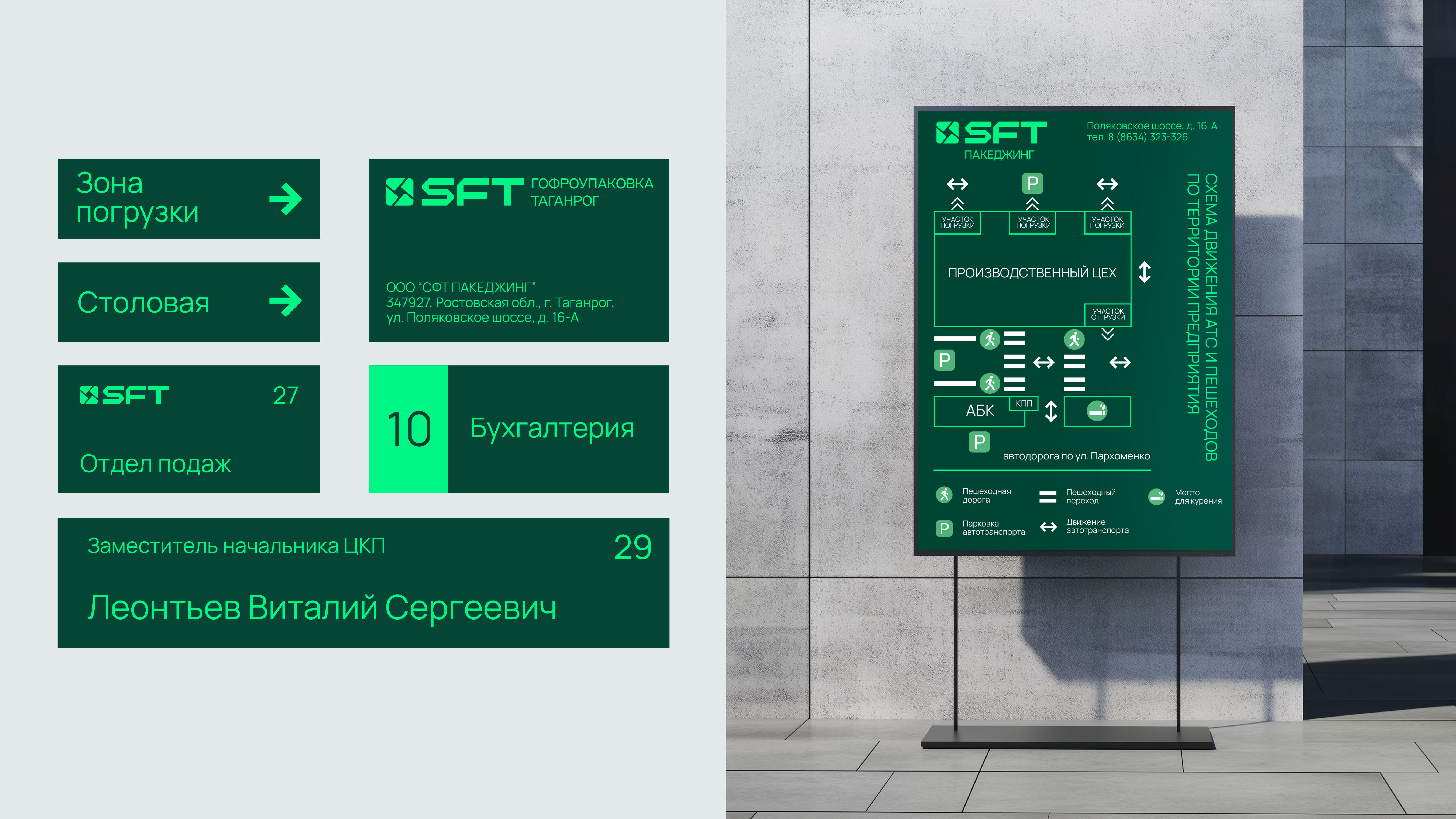 Навигация завода - пример брендинга SFT